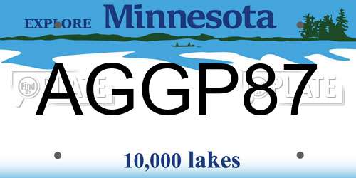 AGGP87 Minnesota License Plate