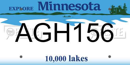 AGH156 Minnesota License Plate