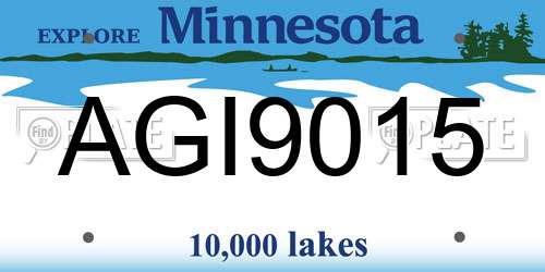 AGI9015 Minnesota License Plate