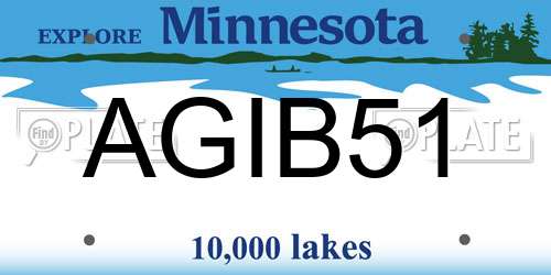 AGIB51 Minnesota License Plate