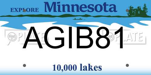 AGIB81 Minnesota License Plate