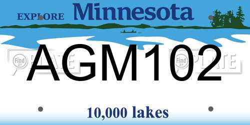 AGM102 Minnesota License Plate