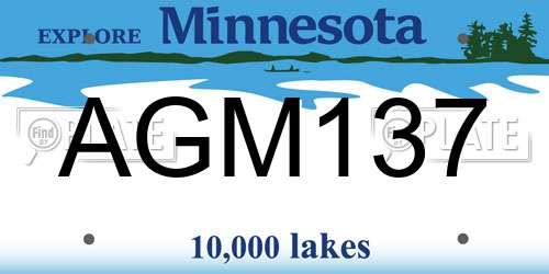 AGM137 Minnesota License Plate