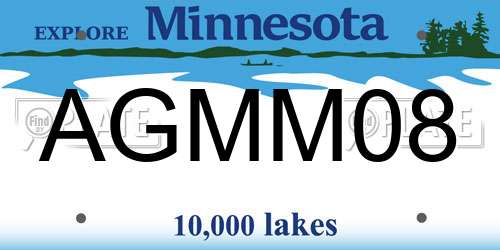 AGMM08 Minnesota License Plate