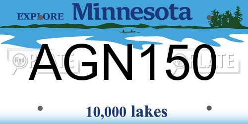 AGN150 Minnesota License Plate