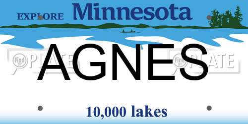AGNES Minnesota License Plate