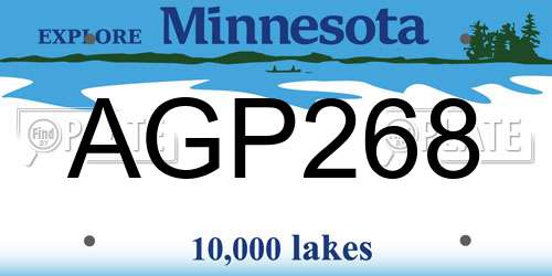 AGP268 Minnesota License Plate