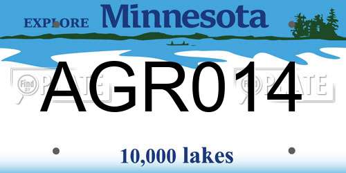 AGR014 Minnesota License Plate