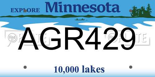 AGR429 Minnesota License Plate
