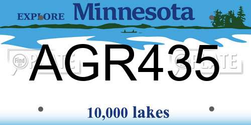 AGR435 Minnesota License Plate