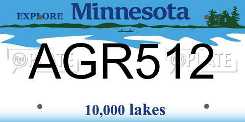 AGR512 Minnesota License Plate