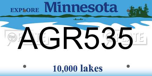 AGR535 Minnesota License Plate