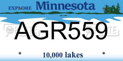 AGR559 Minnesota License Plate