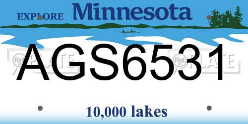 AGS6531 Minnesota License Plate