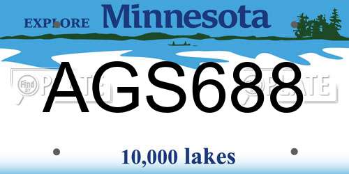 AGS688 Minnesota License Plate