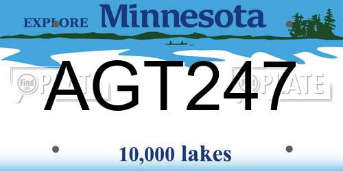 AGT247 Minnesota License Plate