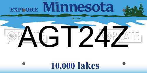 AGT24Z Minnesota License Plate