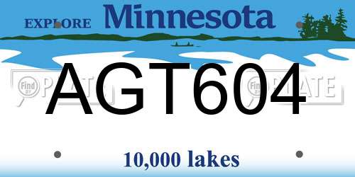 AGT604 Minnesota License Plate