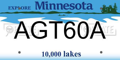 AGT60A Minnesota License Plate