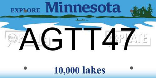 AGTT47 Minnesota License Plate