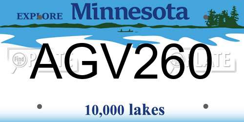 AGV260 Minnesota License Plate