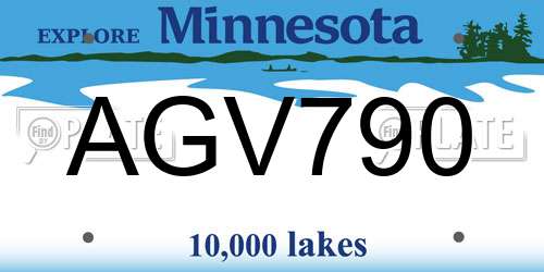 AGV790 Minnesota License Plate