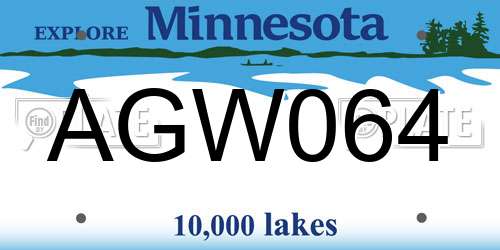 AGW064 Minnesota License Plate