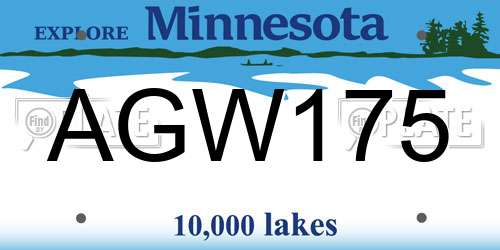 AGW175 Minnesota License Plate