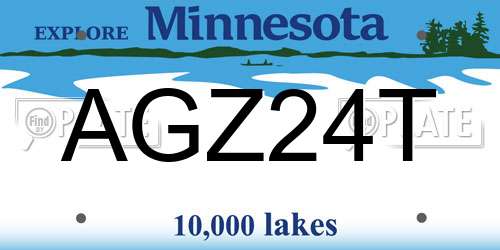 AGZ24T Minnesota License Plate