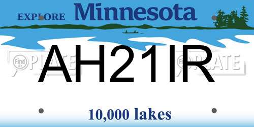 AH21IR Minnesota License Plate