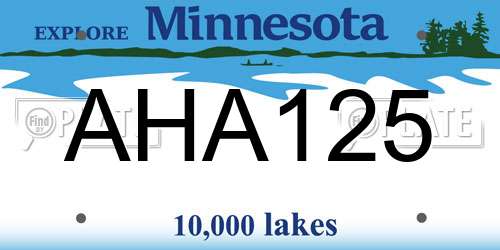 AHA125 Minnesota License Plate