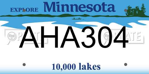 AHA304 Minnesota License Plate