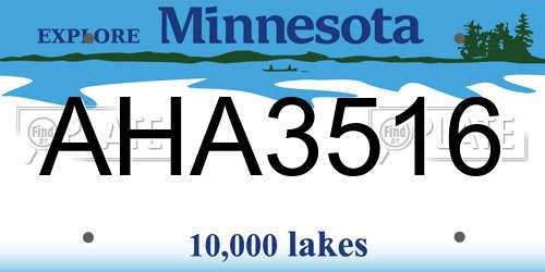 AHA3516 Minnesota License Plate