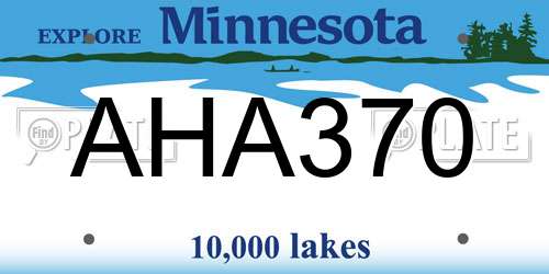 AHA370 Minnesota License Plate