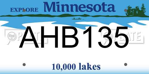AHB135 Minnesota License Plate