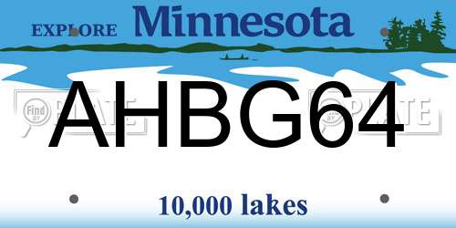 AHBG64 Minnesota License Plate