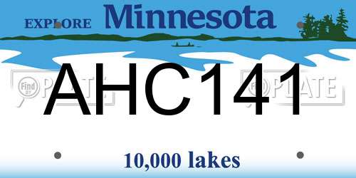 AHC141 Minnesota License Plate