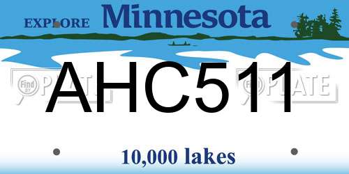 AHC511 Minnesota License Plate
