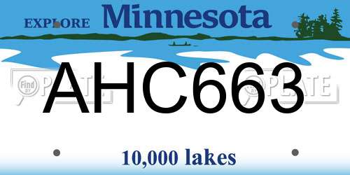 AHC663 Minnesota License Plate