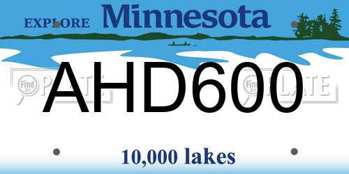 AHD600 Minnesota License Plate