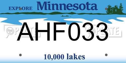 AHF033 Minnesota License Plate