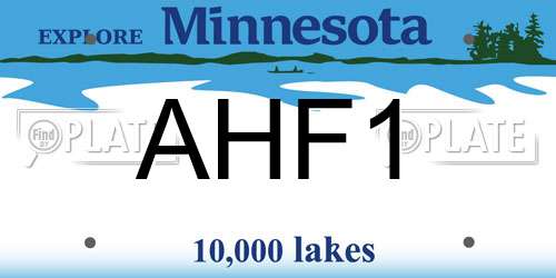 AHF1 Minnesota License Plate
