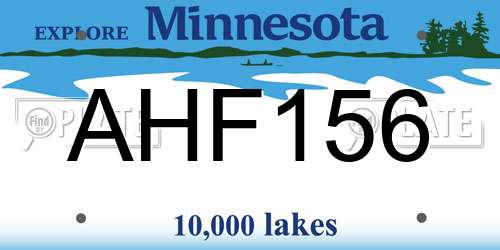 AHF156 Minnesota License Plate