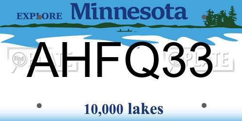 AHFQ33 Minnesota License Plate