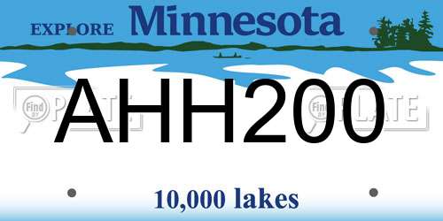 AHH200 Minnesota License Plate