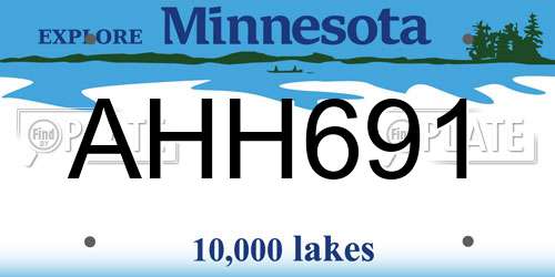 AHH691 Minnesota License Plate