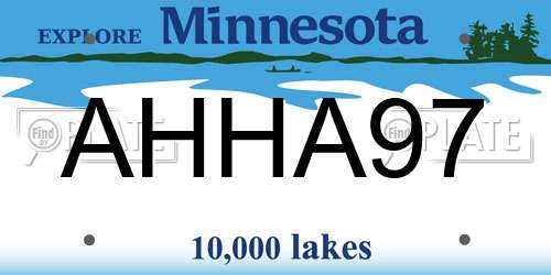AHHA97 Minnesota License Plate