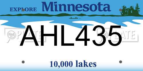 AHL435 Minnesota License Plate