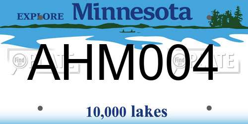 AHM004 Minnesota License Plate
