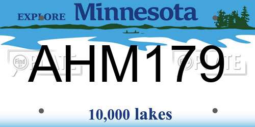 AHM179 Minnesota License Plate